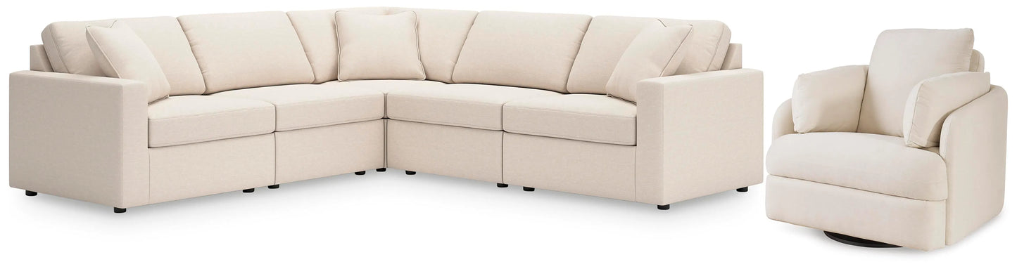 Seccional de 5 piezas y sillón reclinable giratorio Modmax