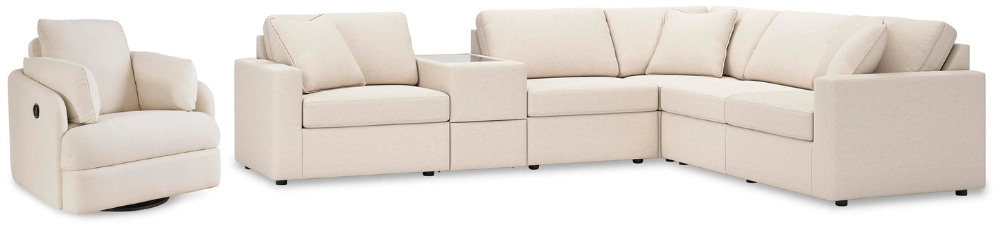 Sofá seccional Modmax de 6 piezas y sillón reclinable giratorio con planeador