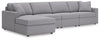 Sofá modular Modmax de 4 piezas con chaise longue