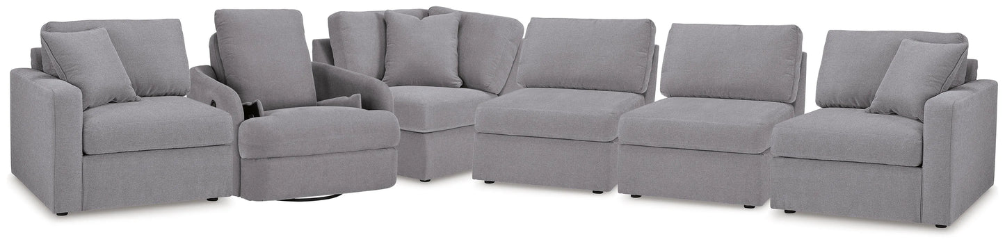 Seccional de 5 piezas y sillón reclinable giratorio Modmax