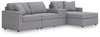 Sofá modular Modmax de 4 piezas con chaise longue
