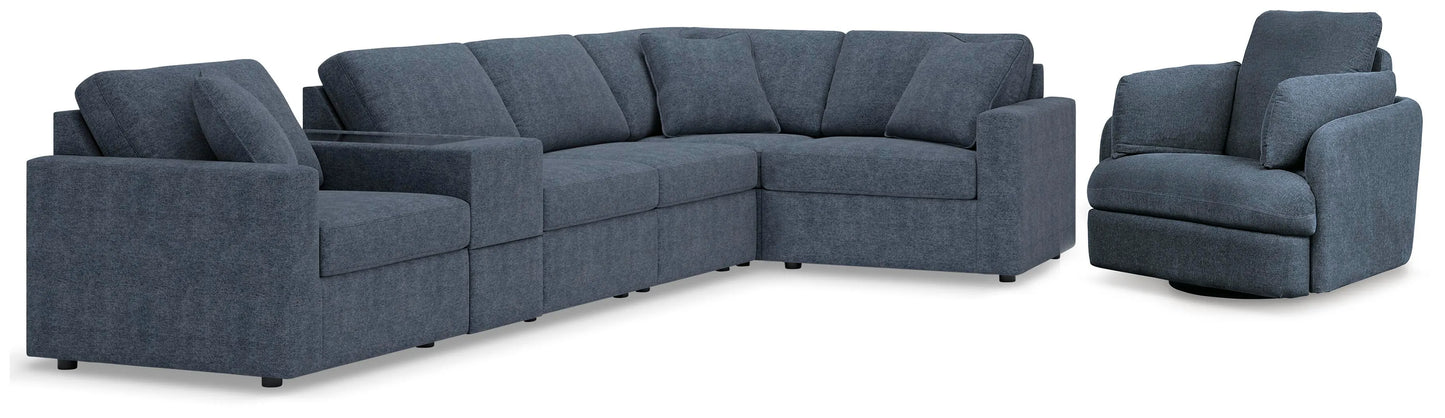 Sofá seccional Modmax de 6 piezas y sillón reclinable giratorio con planeador