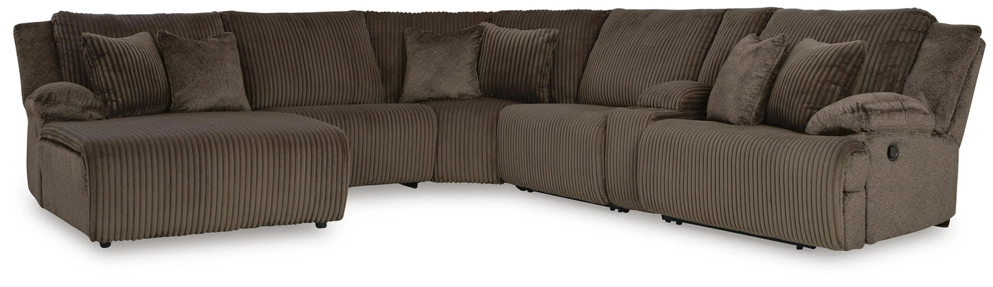 Seccional Reclinable de Primera Clase de 6 Piezas con Chaise