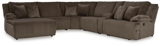 Seccional Reclinable de Primera Clase de 6 Piezas con Chaise
