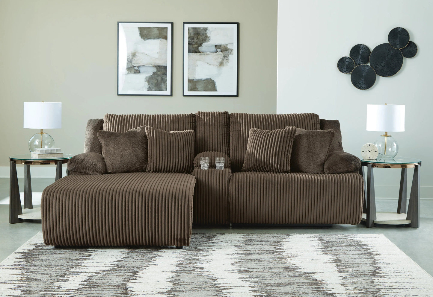 Sofá Seccional Reclinable de 3 Plazas de Primera Calidad con Chaise