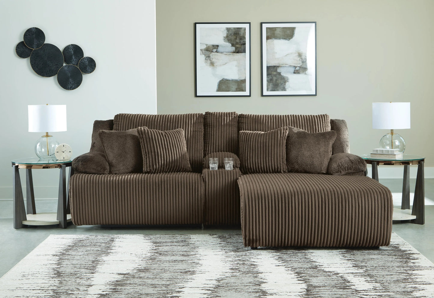 Sofá Seccional Reclinable de 3 Plazas de Primera Calidad con Chaise
