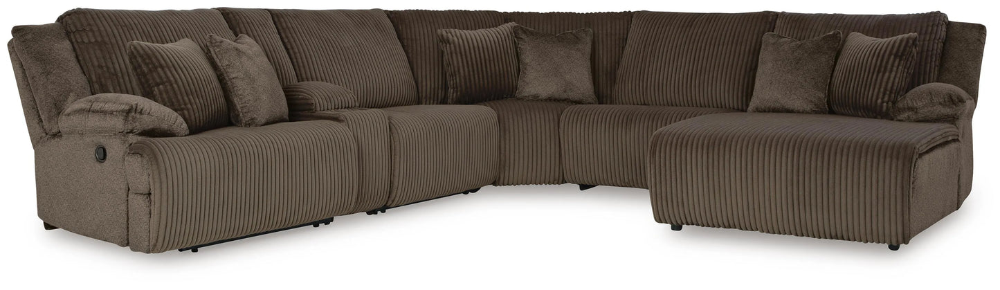 Seccional Reclinable de Primera Clase de 6 Piezas con Chaise