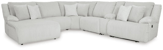 Seccional Reclinable de Primera Clase de 6 Piezas con Chaise