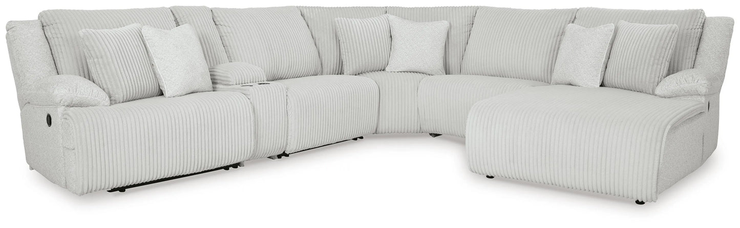 Seccional Reclinable de Primera Clase de 6 Piezas con Chaise