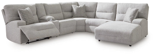 Sofá seccional reclinable eléctrico de 6 piezas Acklen Place con chaise longue