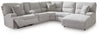 Sofá seccional reclinable eléctrico de 6 piezas Acklen Place con chaise longue