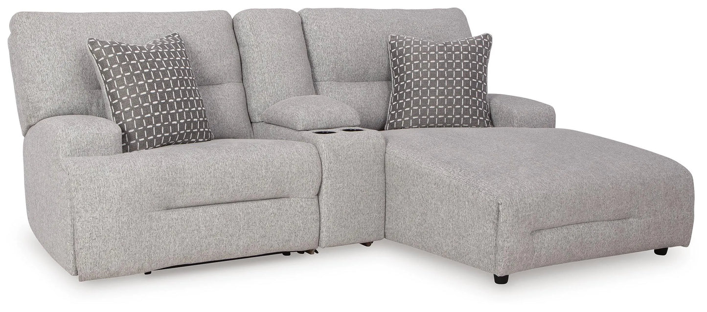 Sofá seccional reclinable eléctrico de 3 piezas con chaise Acklen Place
