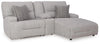 Sofá seccional reclinable eléctrico de 3 piezas con chaise Acklen Place