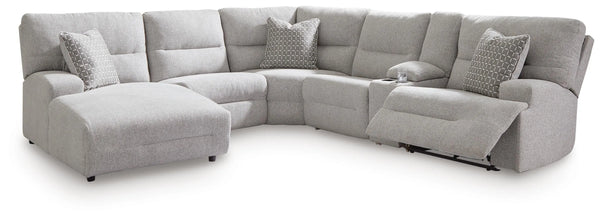 Sofá seccional reclinable eléctrico de 6 piezas Acklen Place con chaise longue