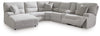 Sofá seccional reclinable eléctrico de 6 piezas Acklen Place con chaise longue