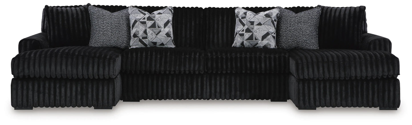 Midnight-Madness 3-Piece Sectional with Chaise