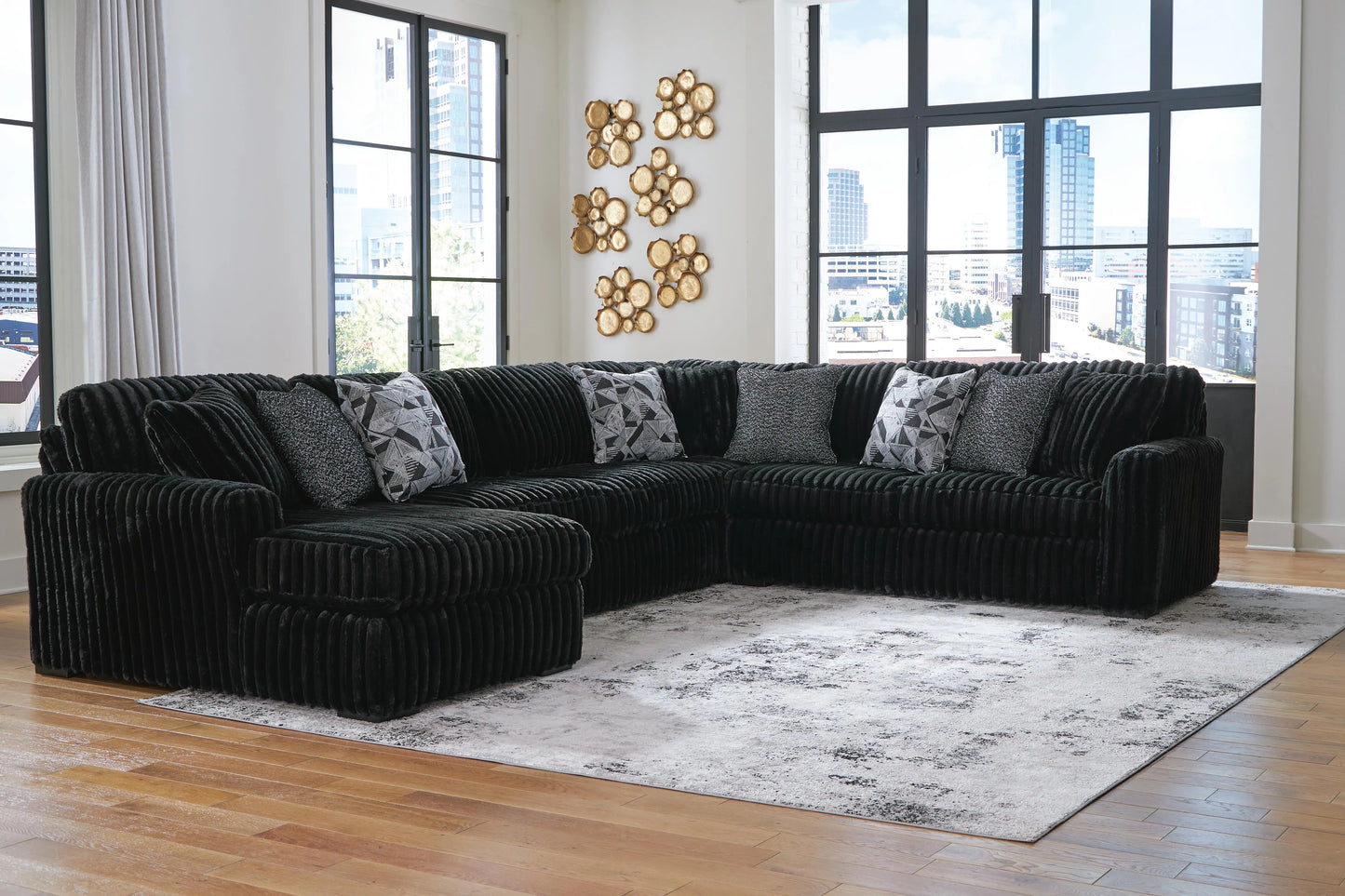Seccional de 4 piezas Midnight-Madness con chaise longue