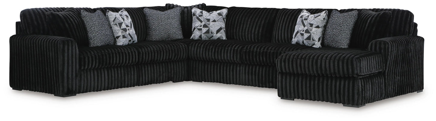 Seccional de 4 piezas Midnight-Madness con chaise longue