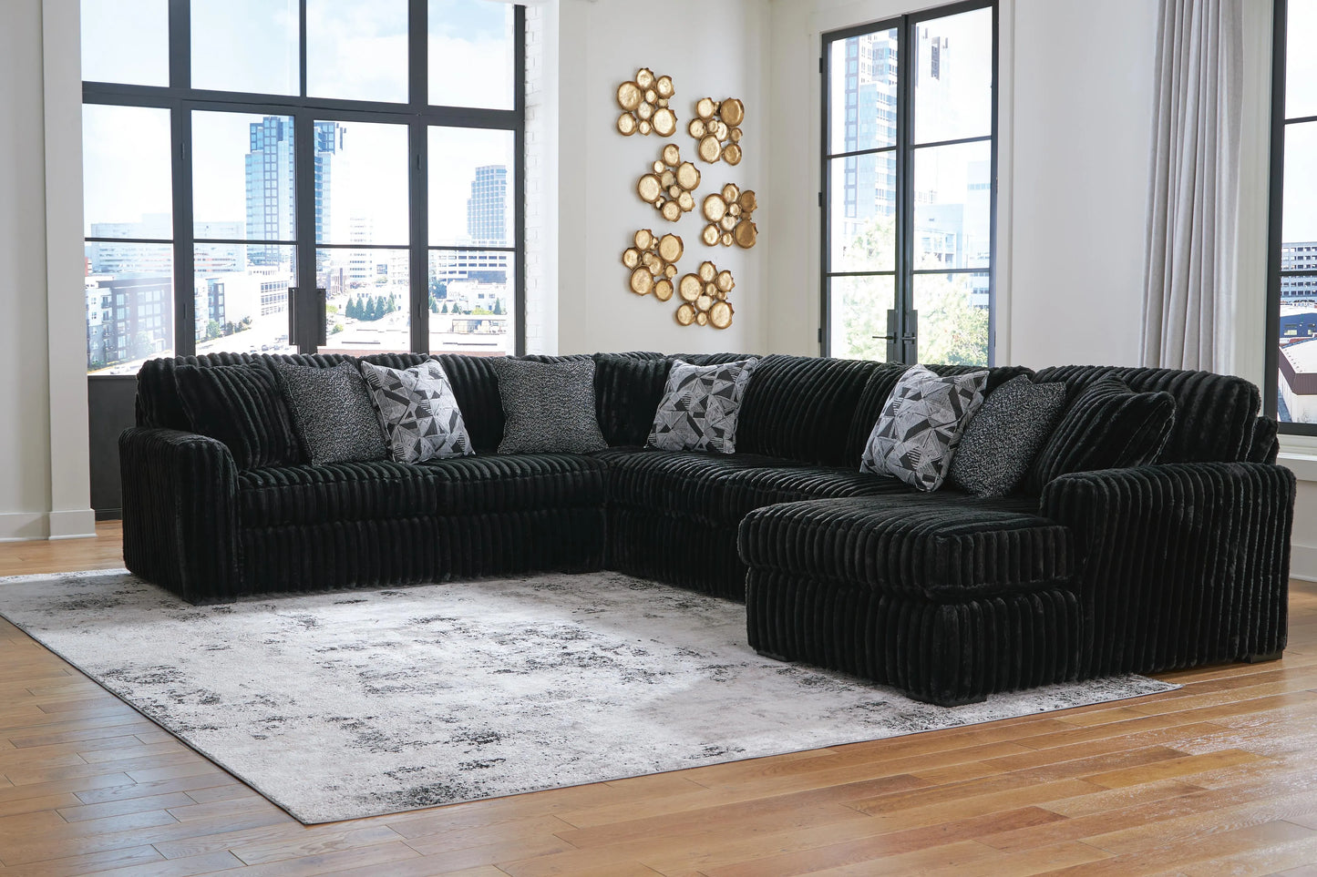 Seccional de 4 piezas Midnight-Madness con chaise longue