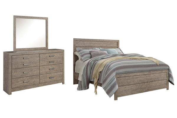 Cama de Panel Queen, Cómoda y Espejo Culverbach