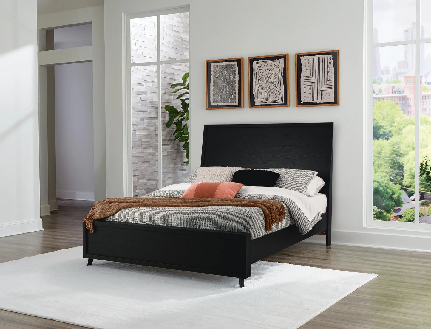 Cama de panel Queen Danziar