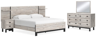 Cama King, tocador, espejo y 2 mesitas de noche Vessalli