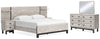 Cama King, tocador, espejo y 2 mesitas de noche Vessalli
