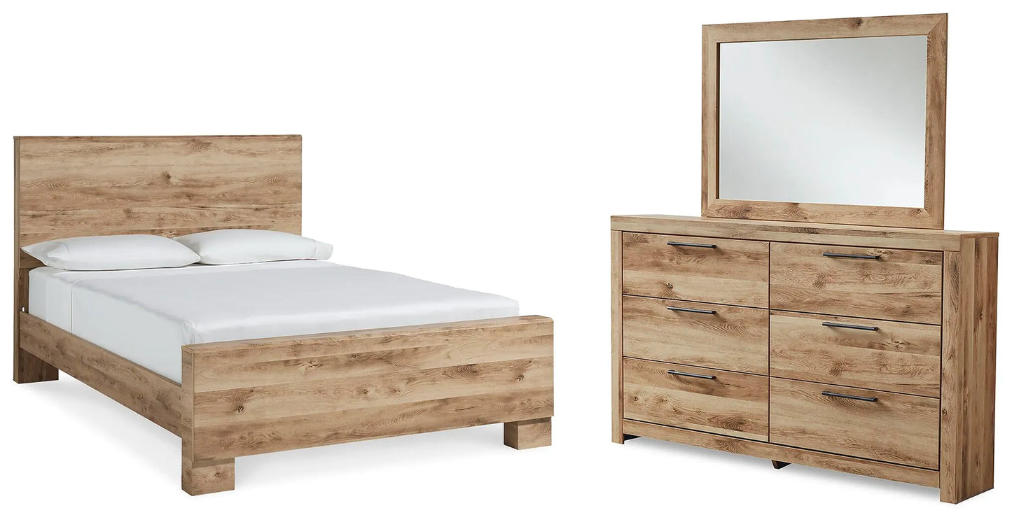 Cama con dosel Hyanna Queen, tocador y espejo