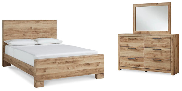 Cama con panel, tocador y espejo Hyanna King