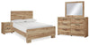 Cama completa Hyanna, tocador, espejo y mesita de noche