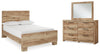 Cama matrimonial Hyanna, cómoda y espejo