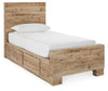 Cama de paneles dobles Hyanna con 2 almacenamientos laterales