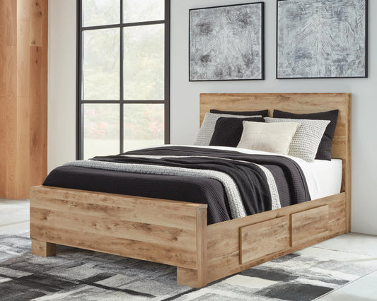 Cama con paneles Hyanna Queen con 2 almacenamientos laterales