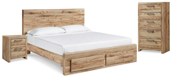 Cama Hyanna Queen con espacio de almacenamiento, cómoda y mesita de noche
