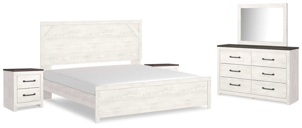 Cama King, cómoda, espejo y 2 mesitas de noche Gerridan