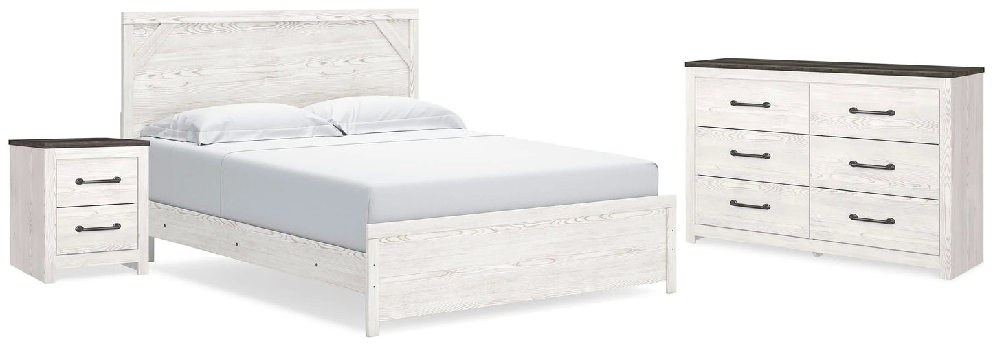 Cama, cómoda y mesita de noche Gerridan King