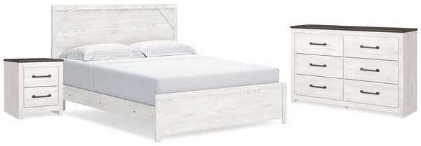 Cama, cómoda y mesita de noche Gerridan King