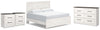 Cama King Gerridan con panel, tocador y 2 mesitas de noche