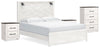 Cama Gerridan King con Panel, Cómoda y 2 Mesitas de Noche