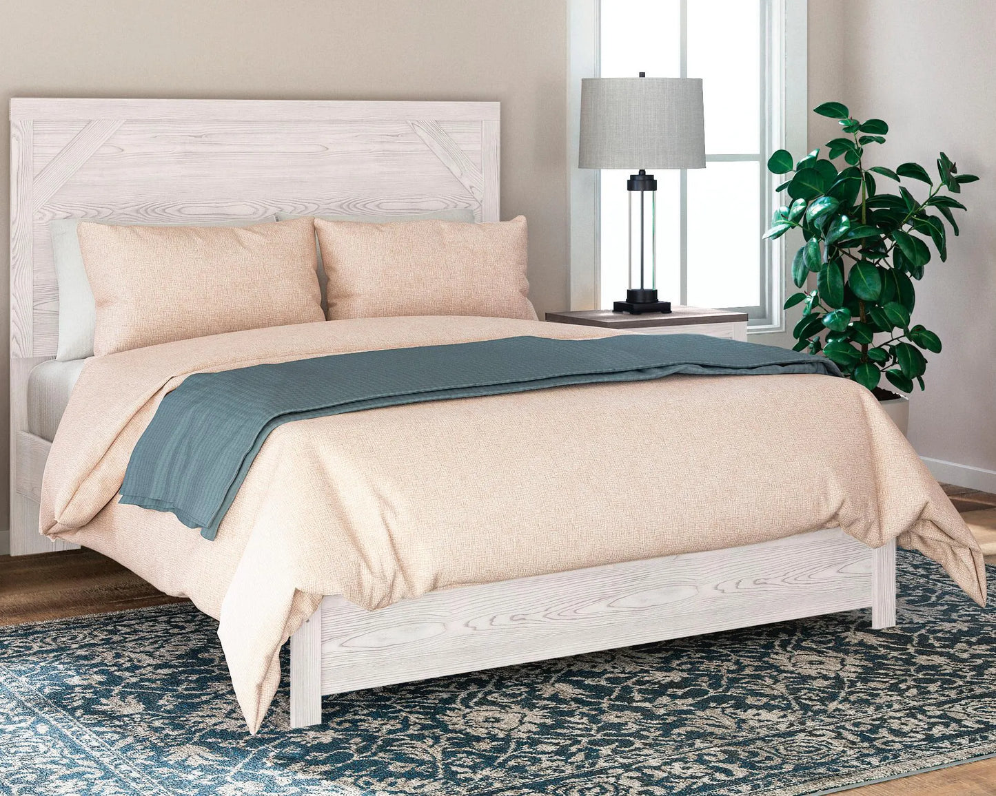Cama con paneles tamaño Queen Gerridan