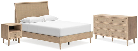 Cama Queen, Cómoda y Mesita de Noche Cielden