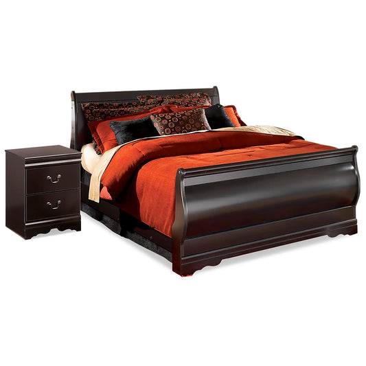 Cama trineo Queen y mesita de noche Huey Vineyard