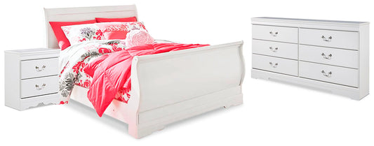 Cama trineo, tocador y mesita de noche Anarasia