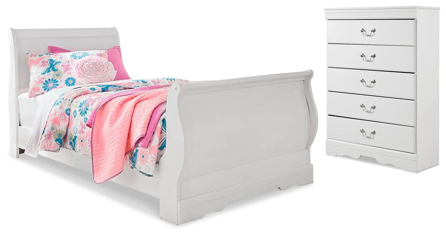 Anarasia Twin Sleigh Bed and Chest