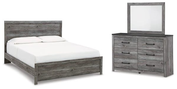 Cama Bronyan King con cabecero, cómoda y espejo