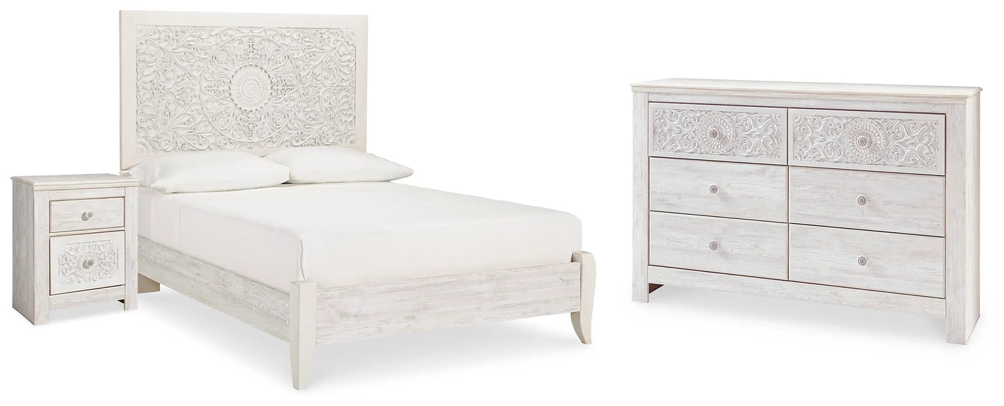 Paxberry Full Panel Bed, Dresser and Nightstand