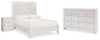 Cama de panel completo, cómoda y mesita de noche Paxberry