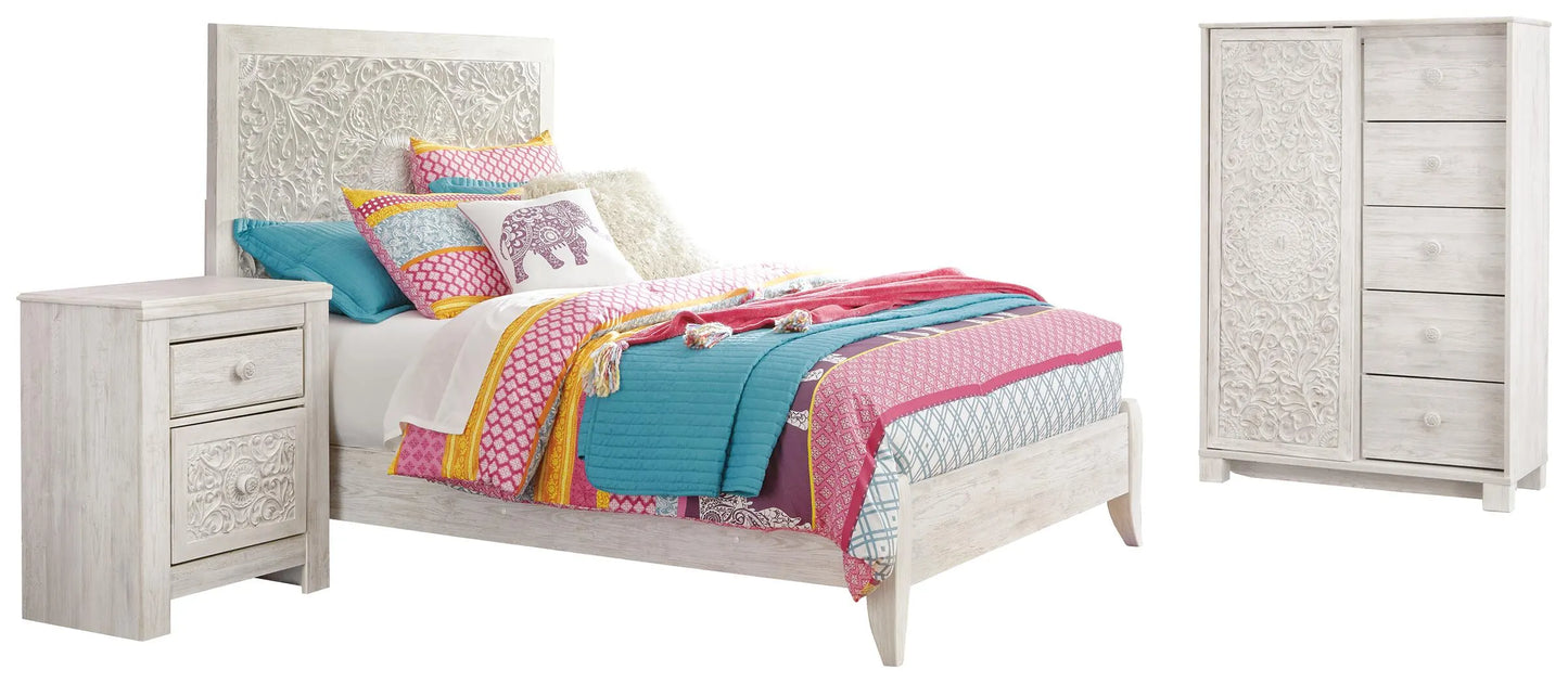 Paxberry Full Panel Bed, Chest and Nightstand