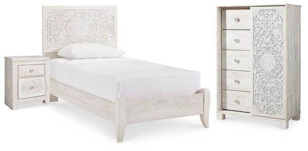 Cama, cómoda y mesita de noche Paxberry para dos personas