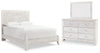 Cama queen, cómoda y espejo Paxberry